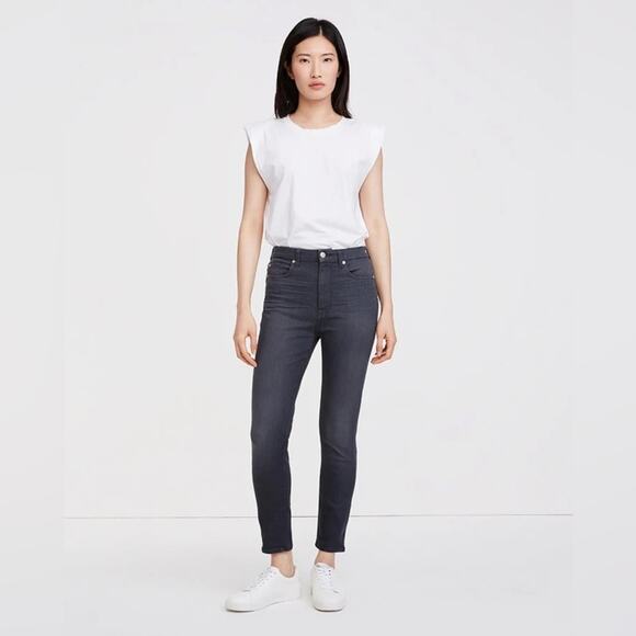 7 For All Mankind Denim - 7 For All Mankind High Waist Ankle Skinny Jeans Stretch Washed Black $189 NWT 26